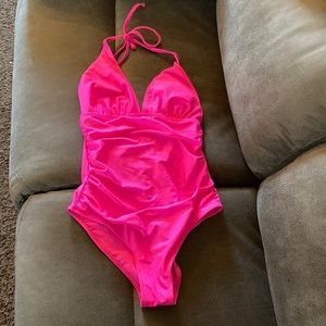 Hot pink bathing suit